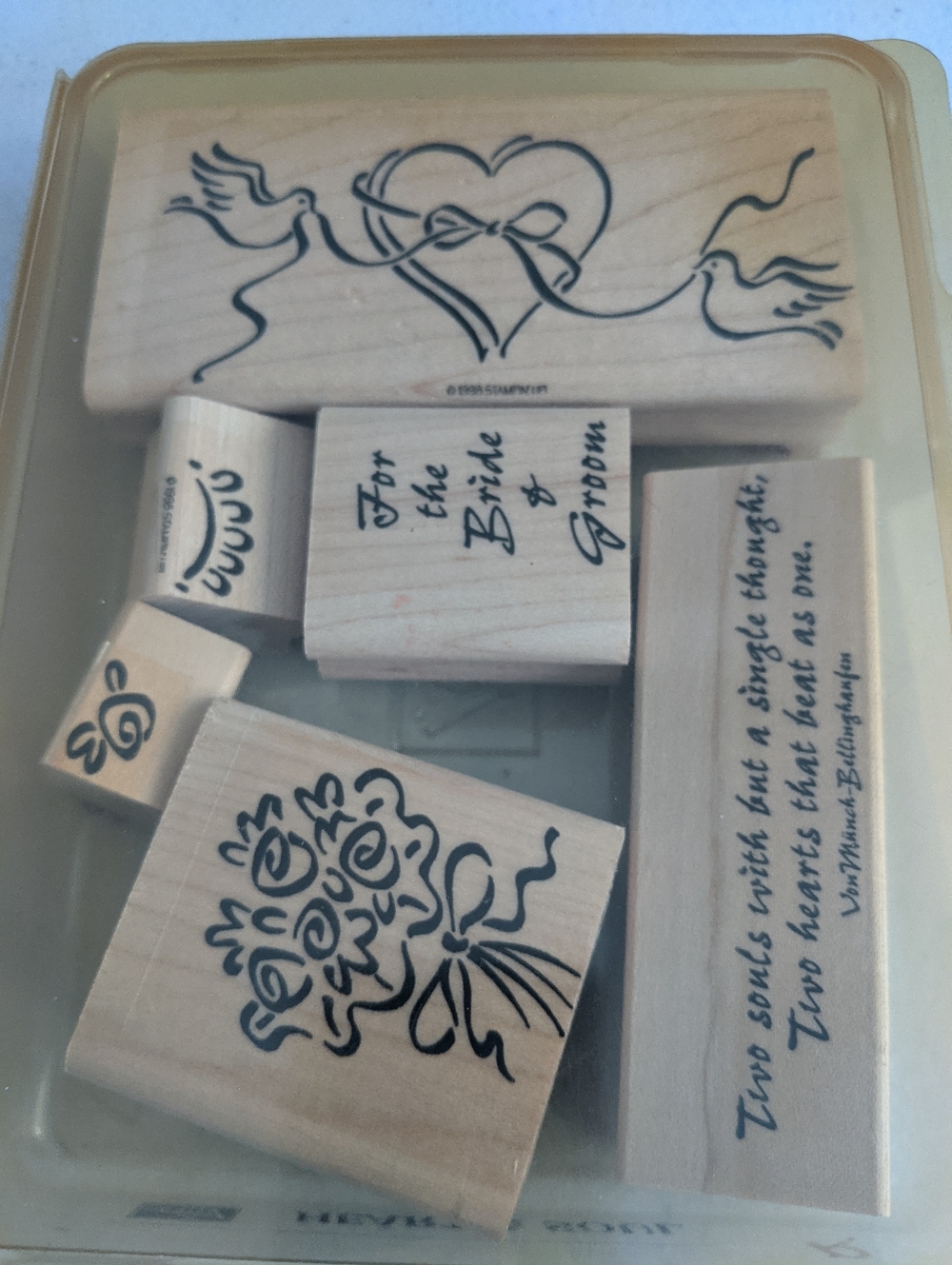 Retired Collectible Stampin Up Crafters Stamp Set Wedding Anniversary Scrapbook